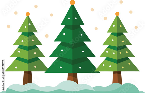 Christmas tree vector on transparent background