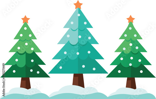 Christmas tree vector on transparent background