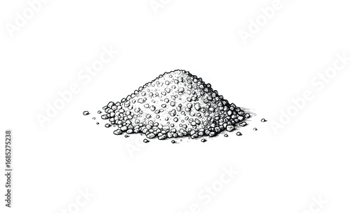 Pile of granular powder illustration. Vector retro hand drawn illustration