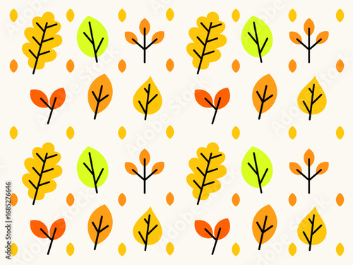 Colorful vector autum leaves pattern