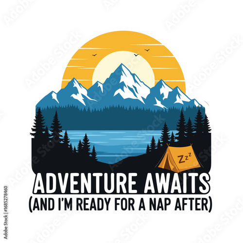 Dreamy mountain escape beckons adventurers seeking nature's tranquility and a cozy tent nap after exploring serene landscapes in the great outdoors