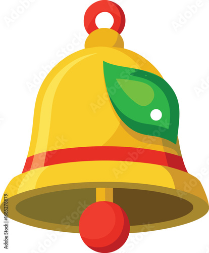 Merry christmas bells vector design on transparent background
