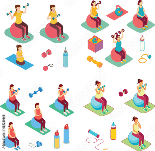 set of icons of different professions vector art 