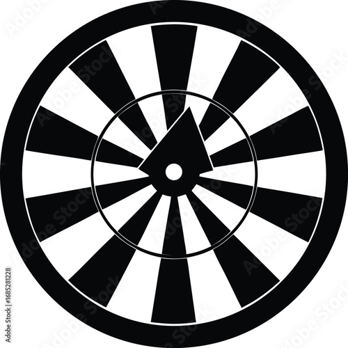 Black and white dartboard vector
