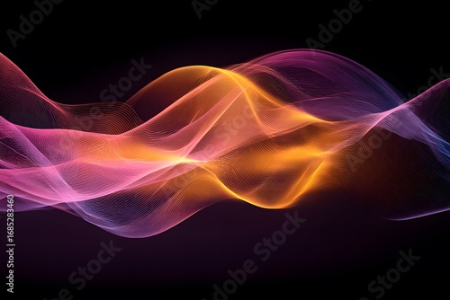 Wallpaper Mural A photograph of sound waves in the air, with one wave going up and to the right and another coming down from the left on a dark background.  Torontodigital.ca