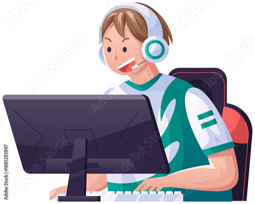 Esport Player Game Illustration