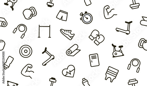 Cute gym pattern background design