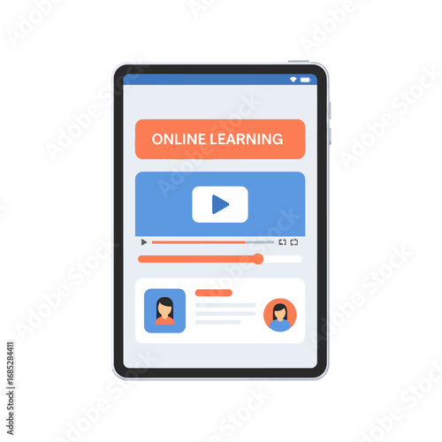 Laptop Displaying Educational Content in a Minimalistic Style