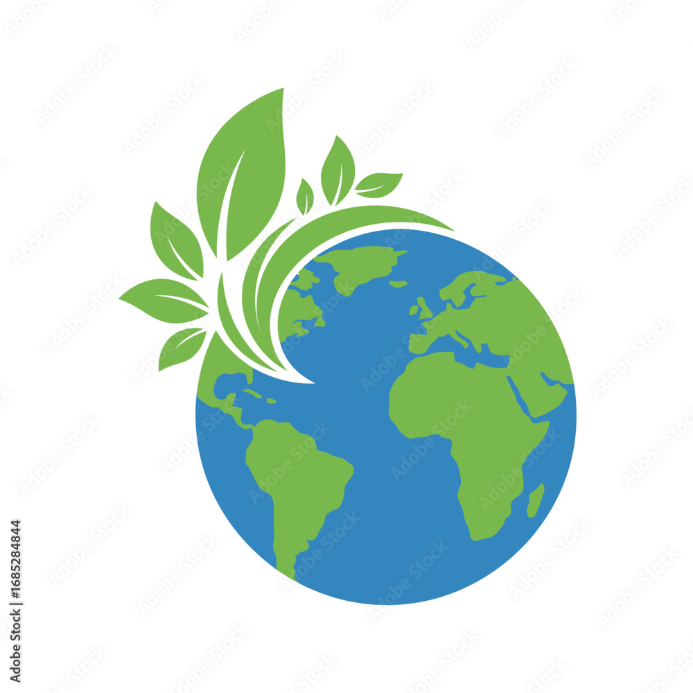 Obraz premium Environmental Awareness, Planet Earth, Vector Illustration, Isolated on White Background