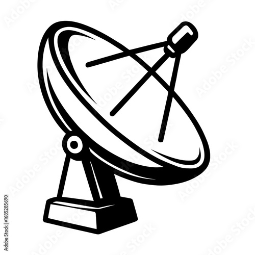 Satellite Dish Antenna: Advanced Telecommunication Technology for Global Connectivity, High-Speed Internet, Digital TV Broadcasting, Data Transmission, and Remote Sensing Applications. Essential for M