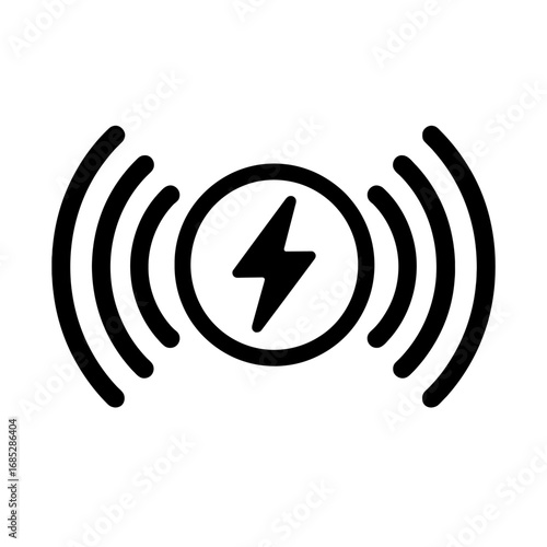 Icon representing modern wireless charging technology, indicating efficient inductive power transfer and energy delivery for electronic devices, a symbol of innovative, cable-free electricity transmis