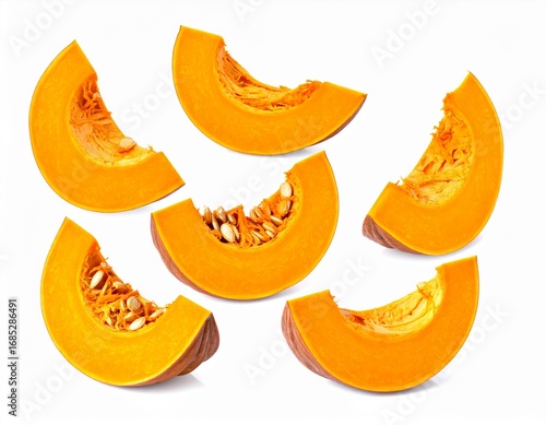 pumpkin slices on white background