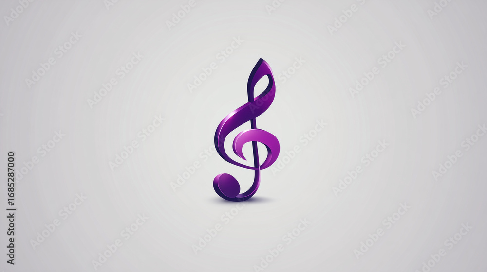 Fototapeta premium Simple purple musical note 