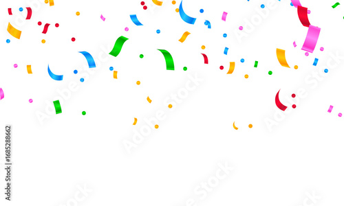 confetti falling down isolated on transparent background