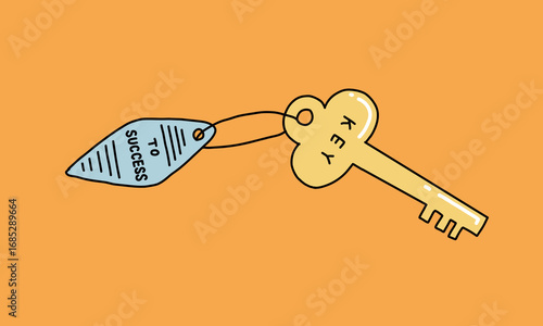 成功へのカギ　Illustration of key of success