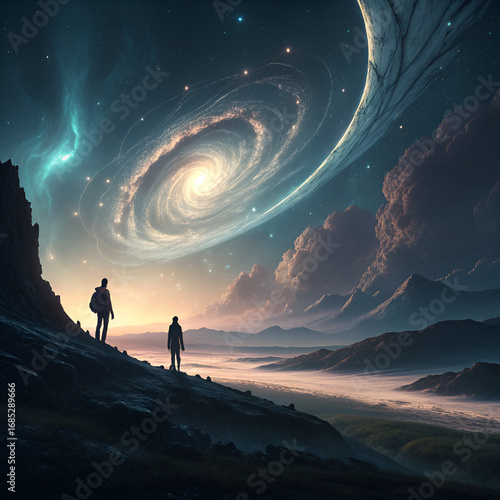 Dreamlike Cosmic Vortex Nightscape – Surreal Fantasy Digital Art