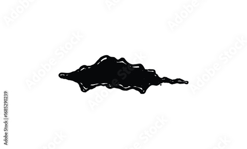 Abstract black ink splatter. Vector retro hand drawn illustration