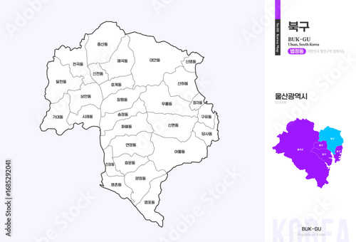 울산광역시 북구 법정동 윤곽선 지도