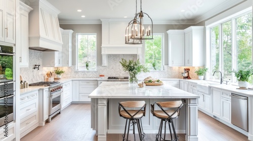 White kitchen interior with luxurious finishes