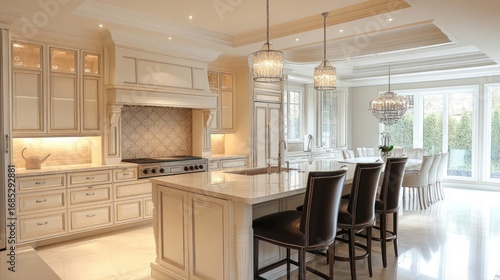 White kitchen interior with luxurious finishes