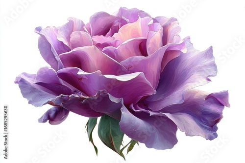 Detailed close-up of a vibrant purple rose