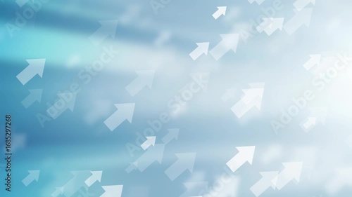 Business background with arrows. 4K Loop.  Arrow growth diagonal direction, business success background