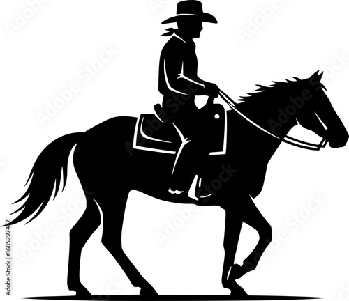 Cowboy silhouette, Сowboy svg, Cowboy clipart, Horse cowboy silhouette, Cowboy vector illustration.