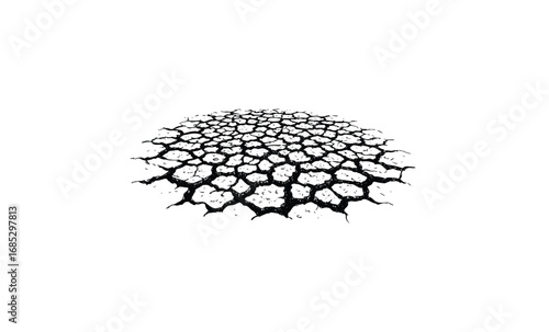 Cracked earth texture. Vector retro hand drawn illustration