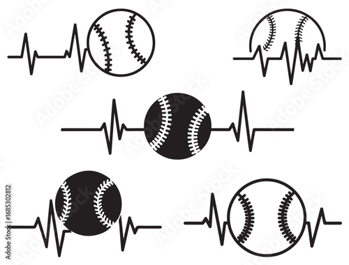 BASEBALL HEARTBEAT SILHOUETTE