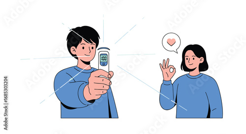 Digital thermometer for accurate temperature measurement during health checkups