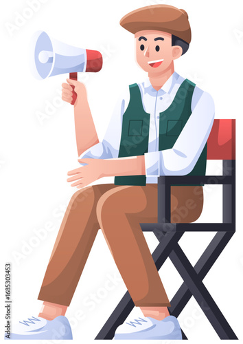 Movie Director in Studio Illustration