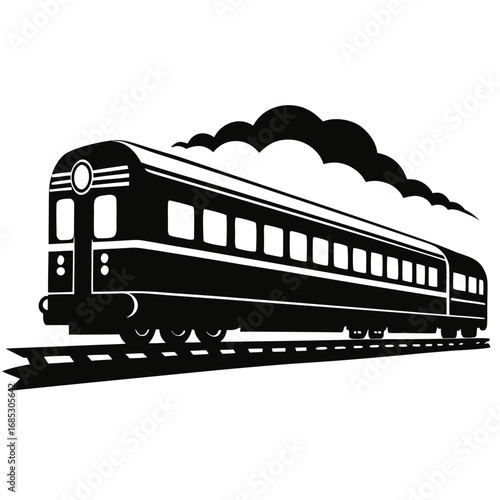 Train in Motion Silhouette Vector