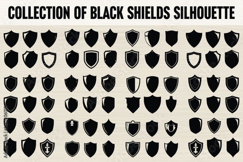 Black Shield Silhouettes for Design