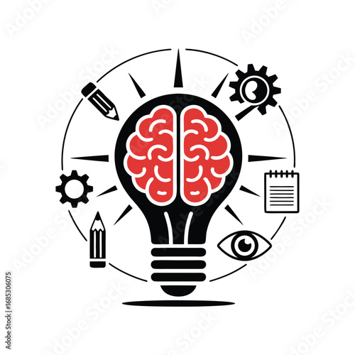 Creative Thinking Brainstorm Lightbulb Icon Innovation & Idea Generation
