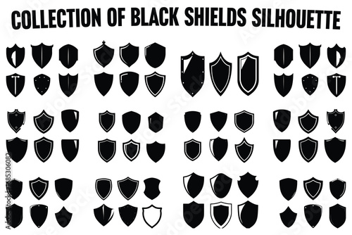 Black Shield Silhouettes for Design
