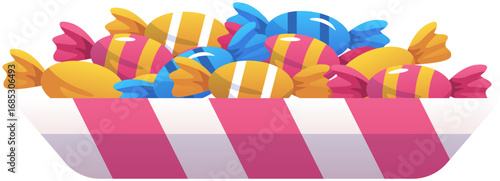 colorful candies in a tray