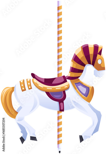 Carousel Horse in Carnival Illustration