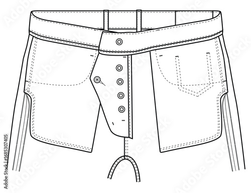 denim  jeans pant front part inside vector art design