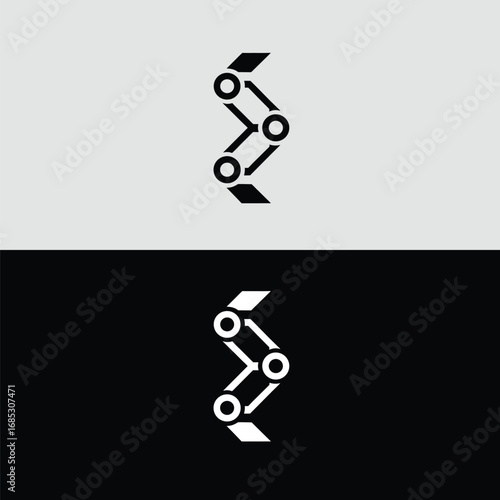 Illustration of a stylized chain isolated on white background, representing connection, network, and technology, with a modern and minimalist design, ideal for conveying concepts of linkage and collab