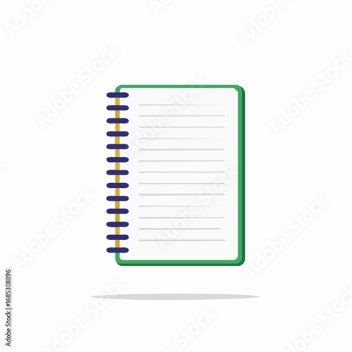 Simple Green Spiral Notebook Illustration