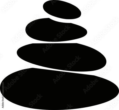 Stack of smooth round stones for balance and calm