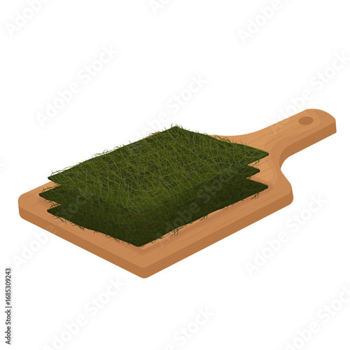 Vector Illustration Logo Clipart Korean Edible Seaweed Gamtae