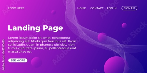 abstract vector background with circles, abstract background vector illustration, Modern Landing Page Template with Abstract Design