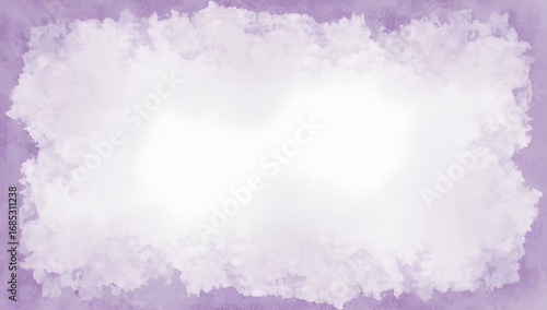 Textured Watercolor Background with Purple Border and White Center Space