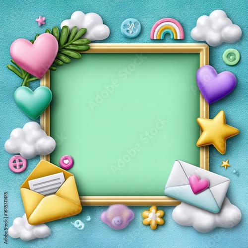 Colorful and Playful Background with Decorative Elements for Creative Projects, Ideal for Social Media, Invitations, and Graphic Design