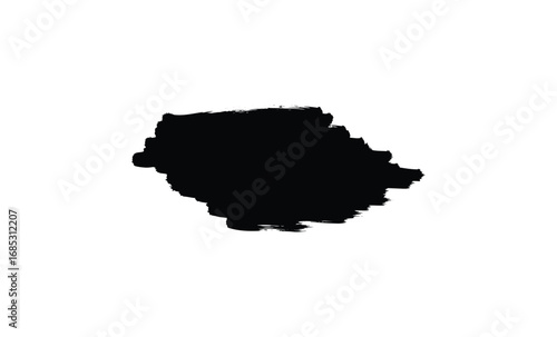Abstract black ink brush stroke. Vector retro hand drawn illustration