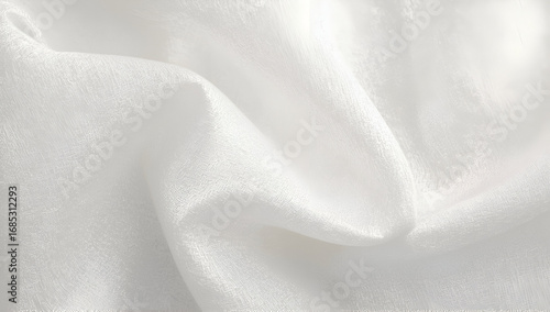 Soft White Fabric Background with Delicate Folds and Subtle Texture