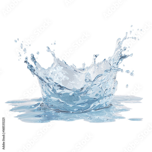 Splash of Clear Water Creating Ripples and Droplets in Calm Setting
