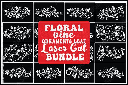 Floral Laser Cut & Engraving Designs bundle

