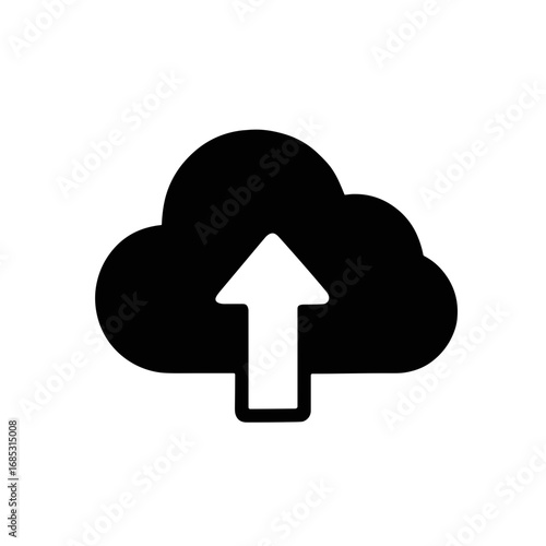 Cloud Upload Icon – Vector Symbol for Data Storage, File Transfer, and Online Backup